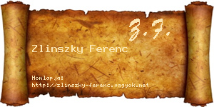 Zlinszky Ferenc névjegykártya